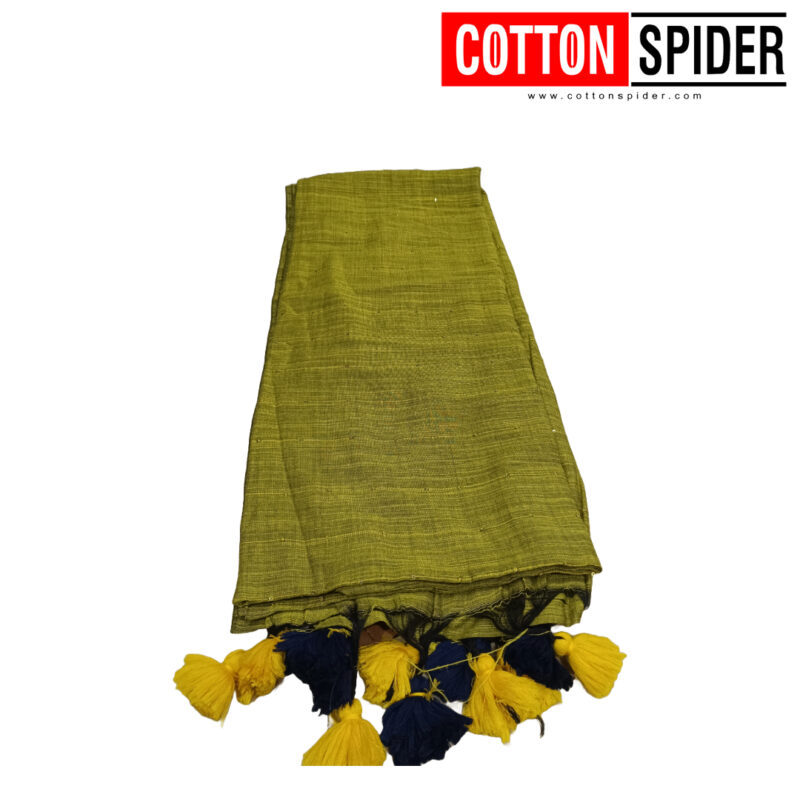 Khadi  Green Saree - Image 2