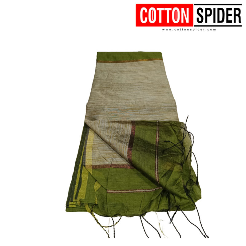 Khadi  Green Saree - Image 3
