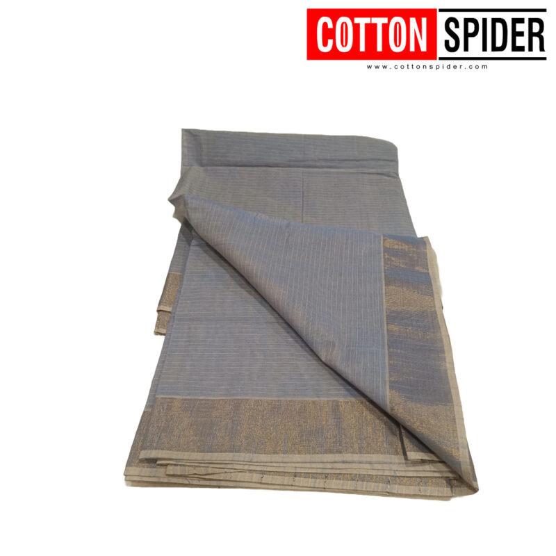 Khadi Grey Saree - Image 3