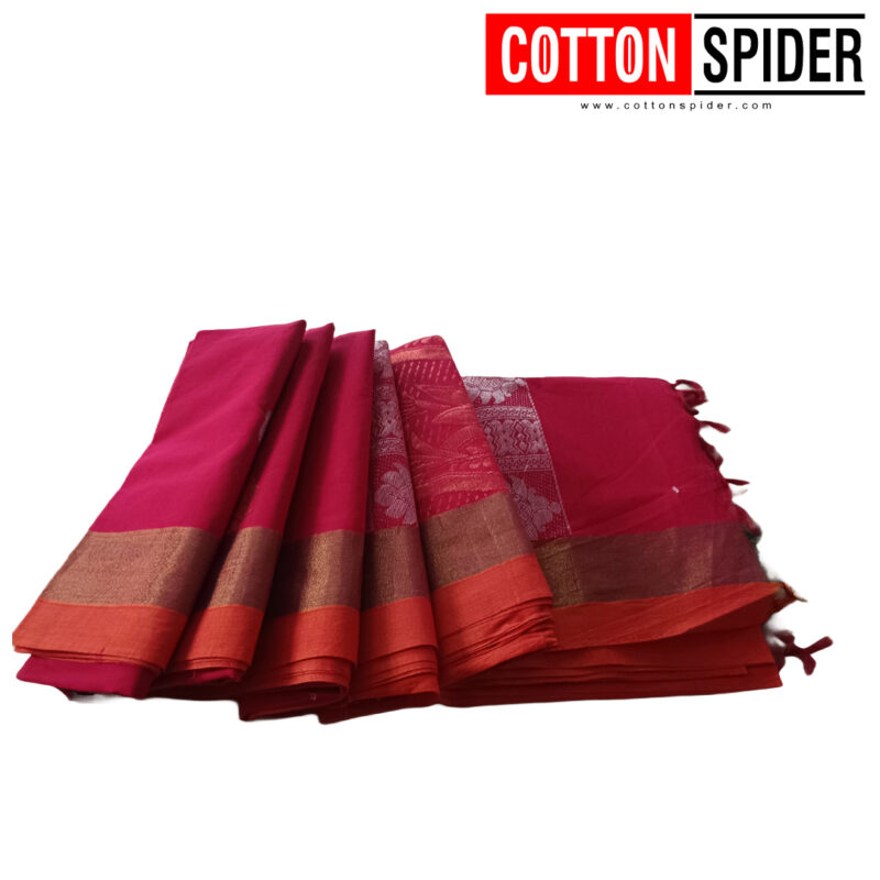 Khadi Red Saree