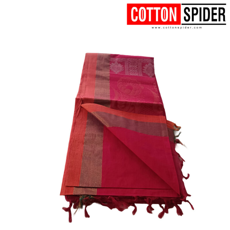 Khadi Red Saree - Image 2