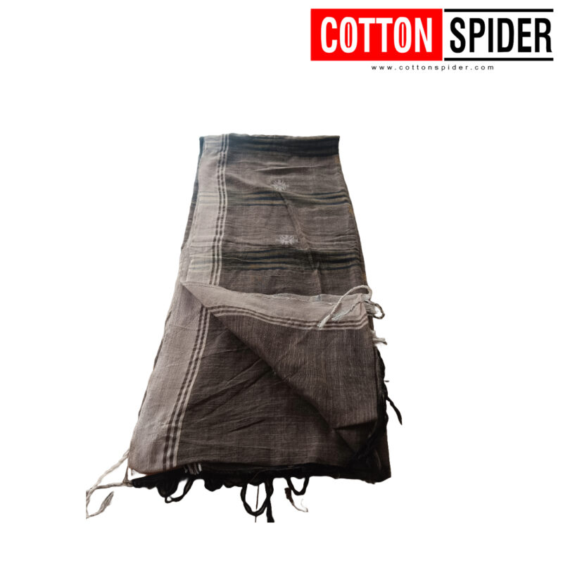 Khadi Grey Saree - Image 3