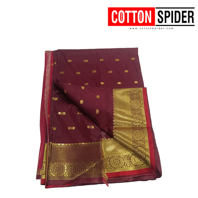 Soft Silk Red Saree - Image 3