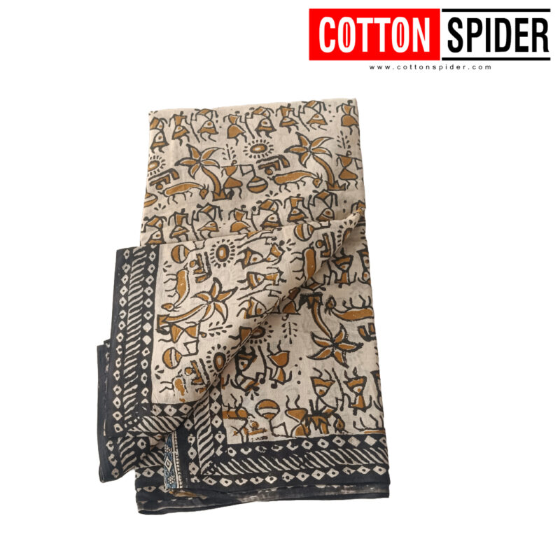 MulMul Sandal with Black Saree - Image 3