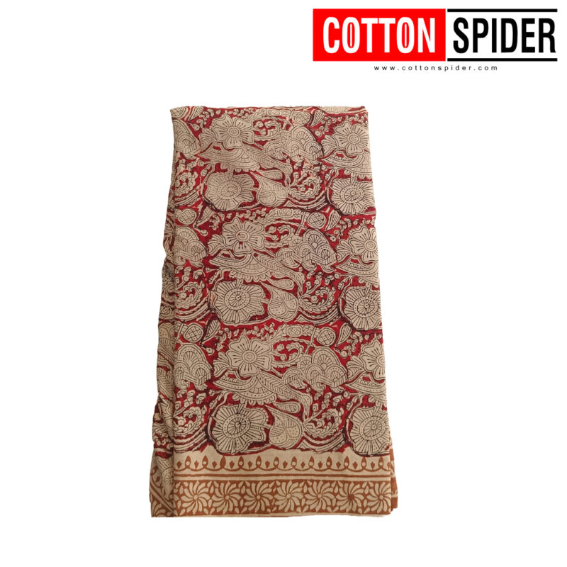 MulMul Sandle with Red Saree - Image 2