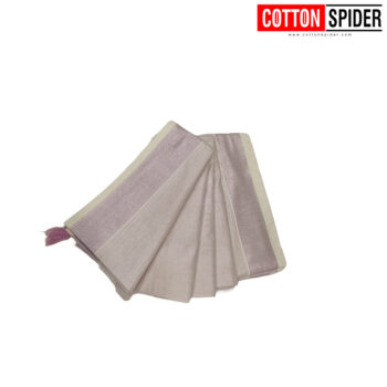 Kerala  Plain White with Pink Shade Border Saree