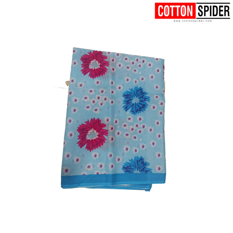 MulMul Blue  Saree - Image 2