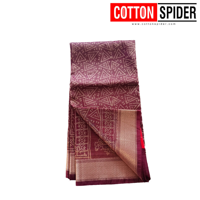 Mahewari Maroon Saree - Image 2