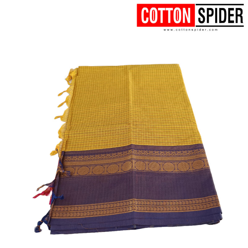 Chettinad  Yellow Saree - Image 2