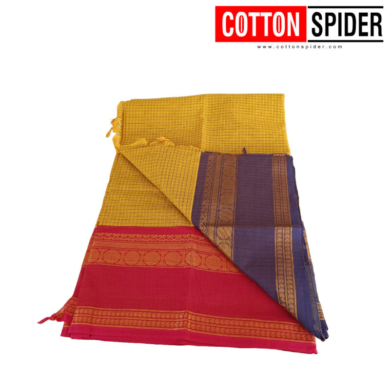 Chettinad  Yellow Saree - Image 3