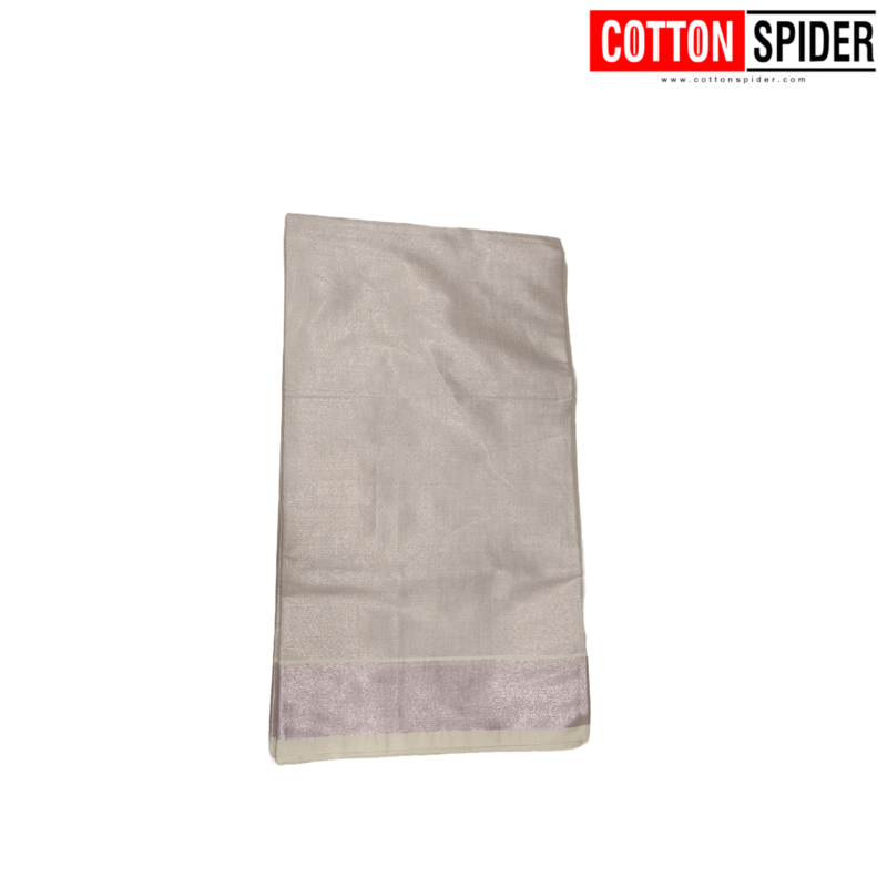 Kerala  Plain White with Pink Shade Border Saree - Image 2