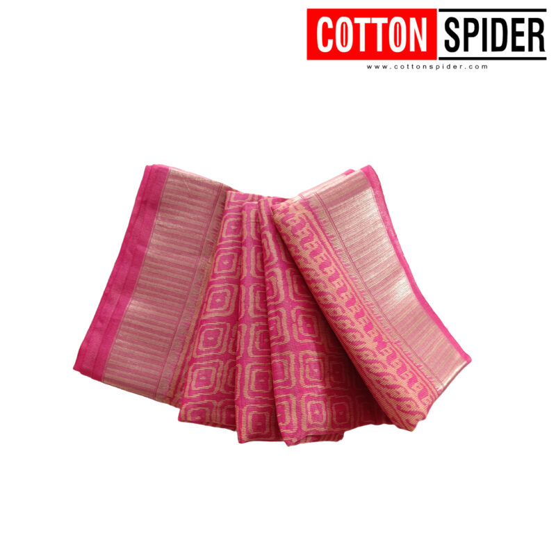 Maheswari Pink Shade Saree - Image 2