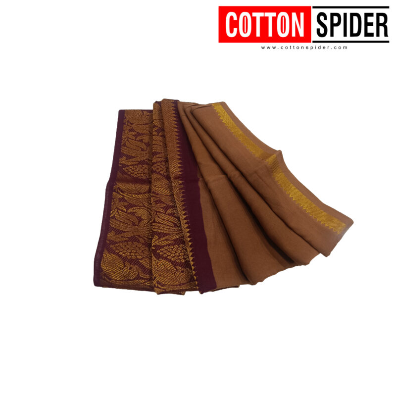 Sungudi  Brown Shade Saree