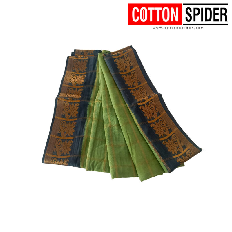 Sungudi Green Saree with Blue Border