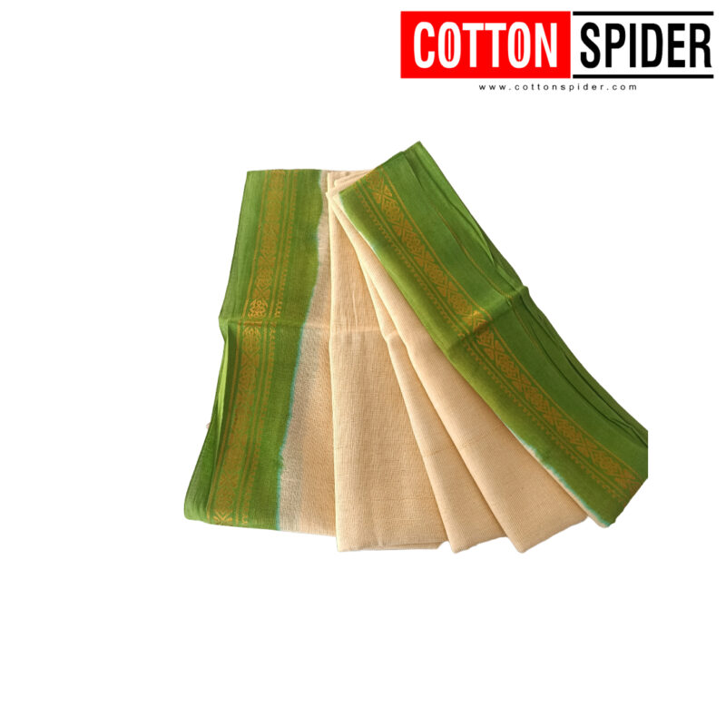 Sungudi White Saree with Green Border