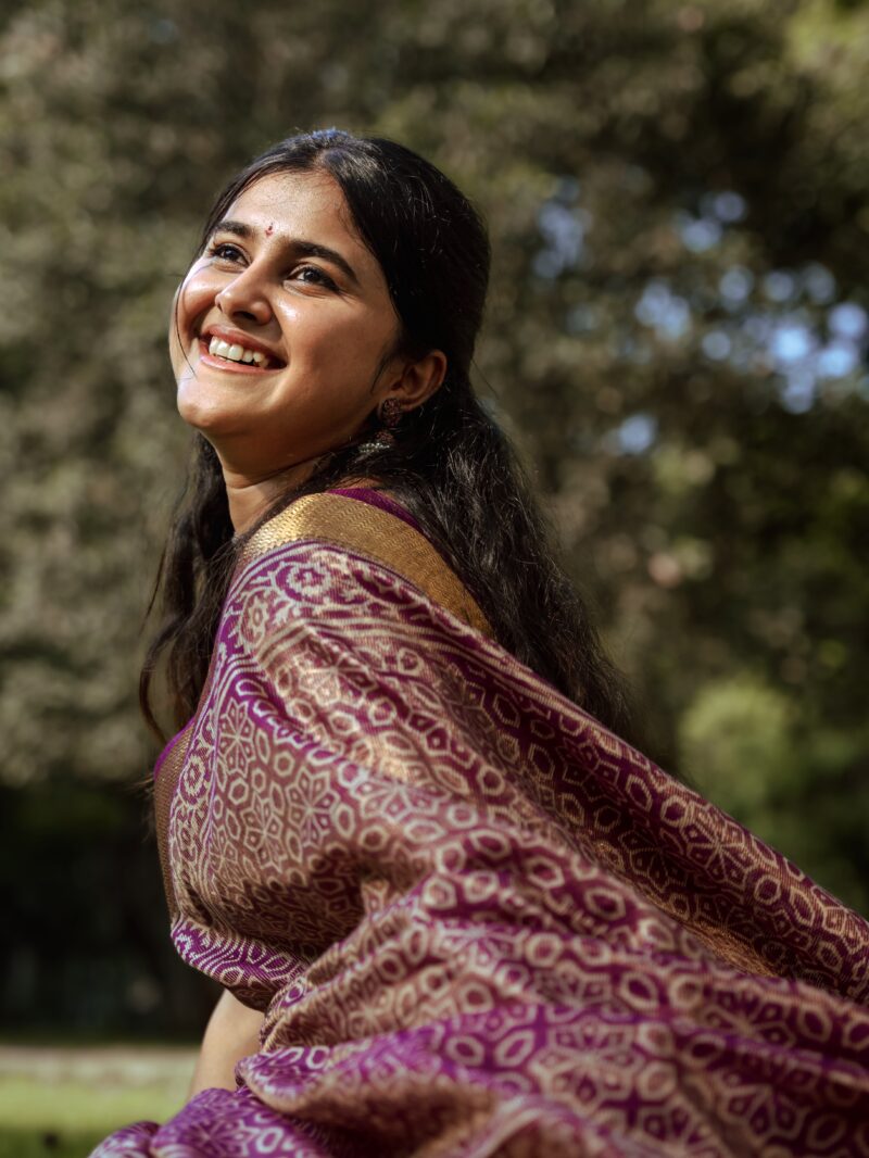 Mizoram Purple Tissue Saree - Image 2