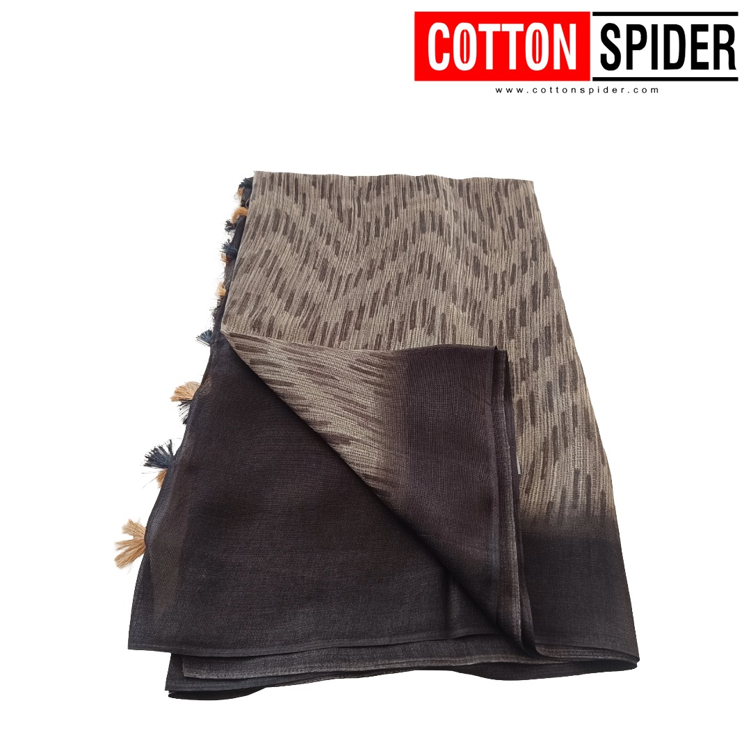 Fancy Cotton Black Saree - Image 3