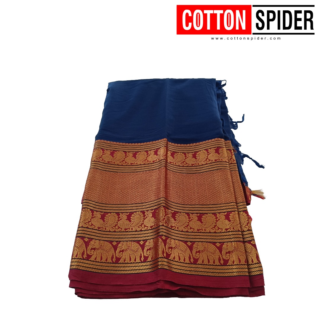 Narayanpet Blue Saree - Image 2