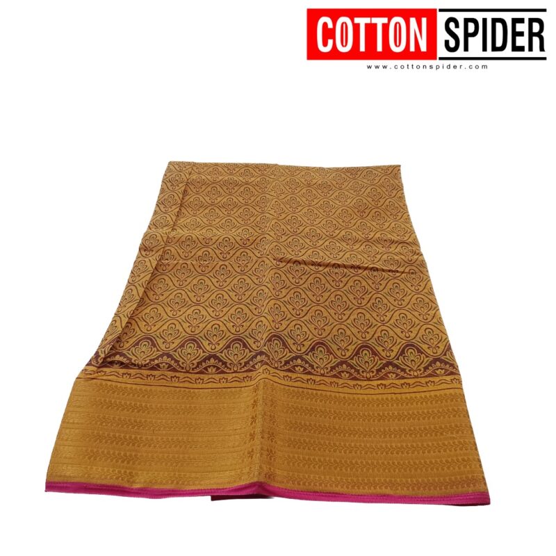 Fancy Cotton Yellow  Saree - Image 2
