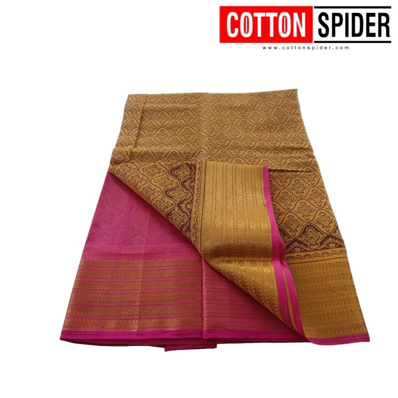 Fancy Cotton Yellow  Saree - Image 3