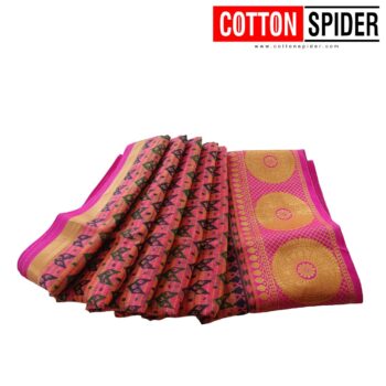 Fancy Cotton Pink  Saree