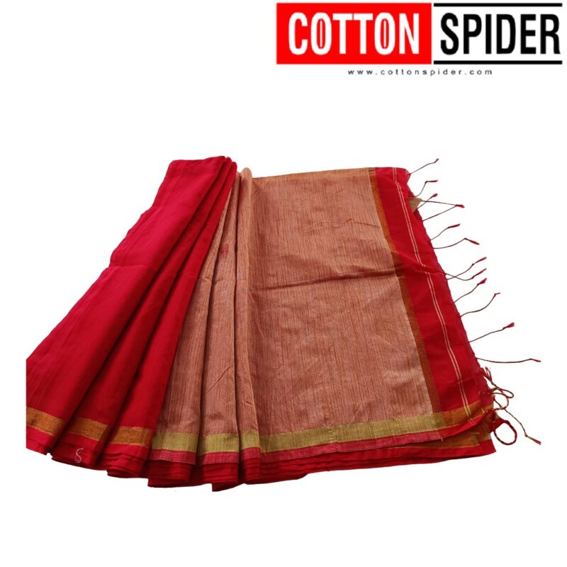 Khadi Red Saree