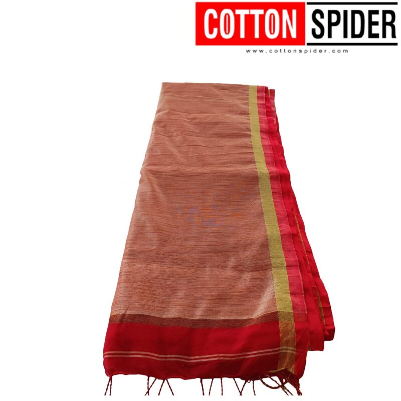 Khadi Red Saree - Image 2
