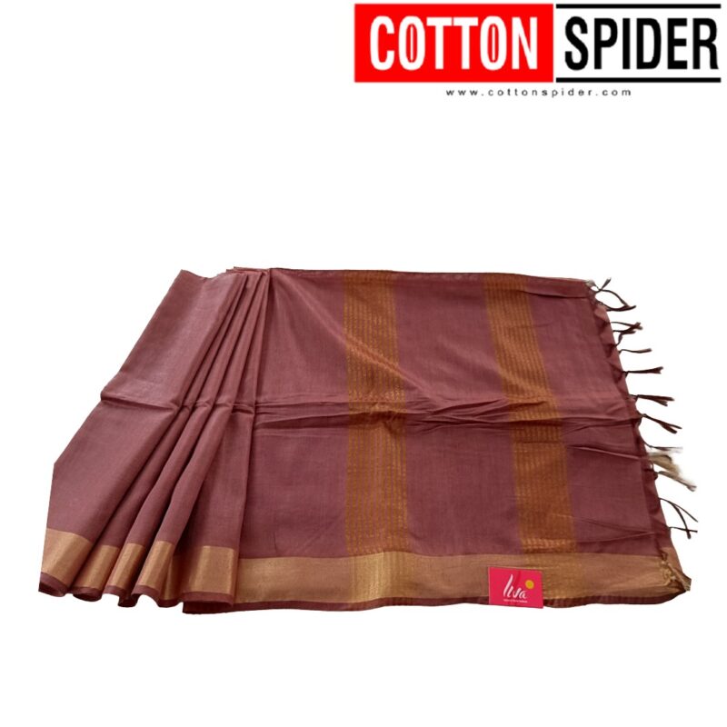 Tussar  Brown  Saree