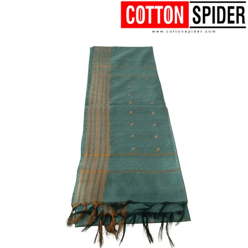 Tussar Green Saree - Image 2
