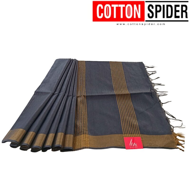 Tussar Black Saree
