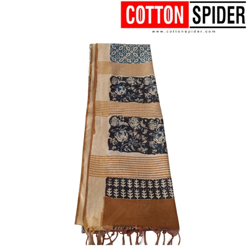 Tussar Sandal and Black Saree - Image 2