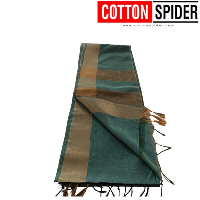 Tussar Green Saree - Image 2