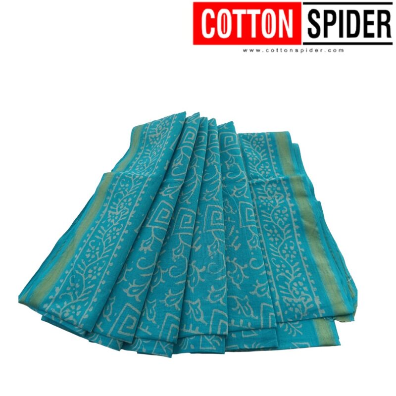 MulMul Light Blue  Saree