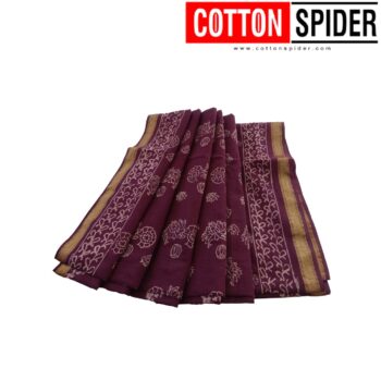 MulMul Maroon  Saree