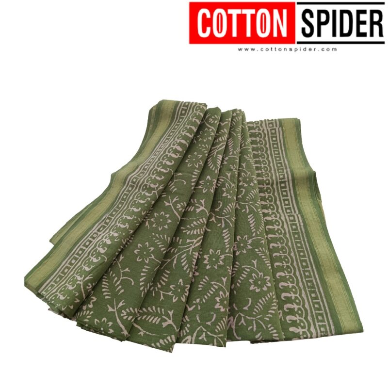 MulMul Green Saree