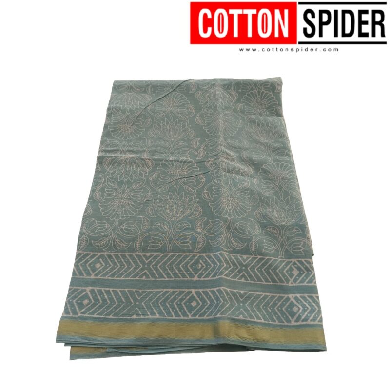MulMul Light Blue Saree - Image 2