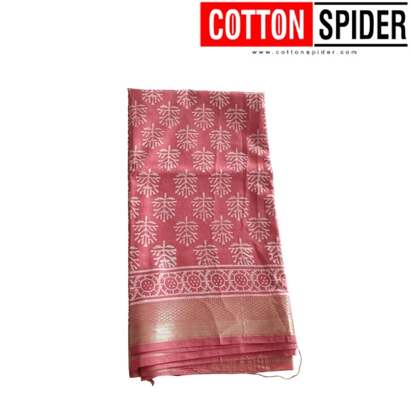 Maheswari Pink Shade  Saree - Image 2