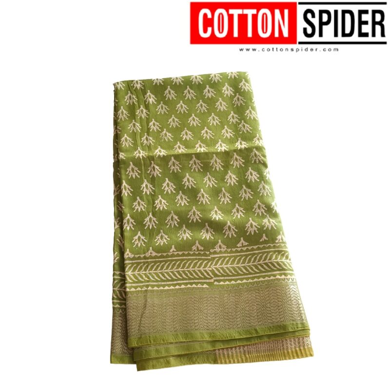 Maheswari Green Saree - Image 2