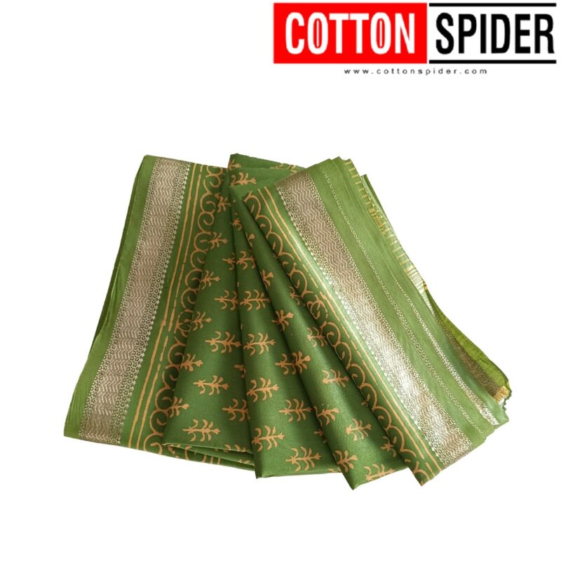 Maheswari Green  Saree