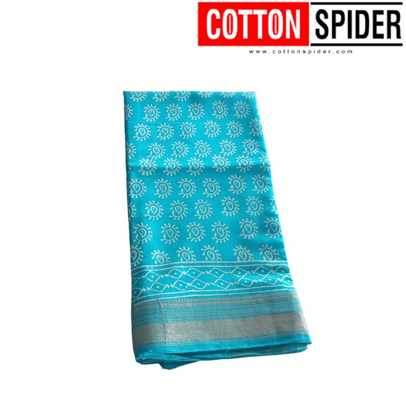 Maheswari  Blue  Saree - Image 2