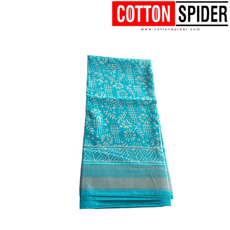 Maheswari  Blue  Saree - Image 2