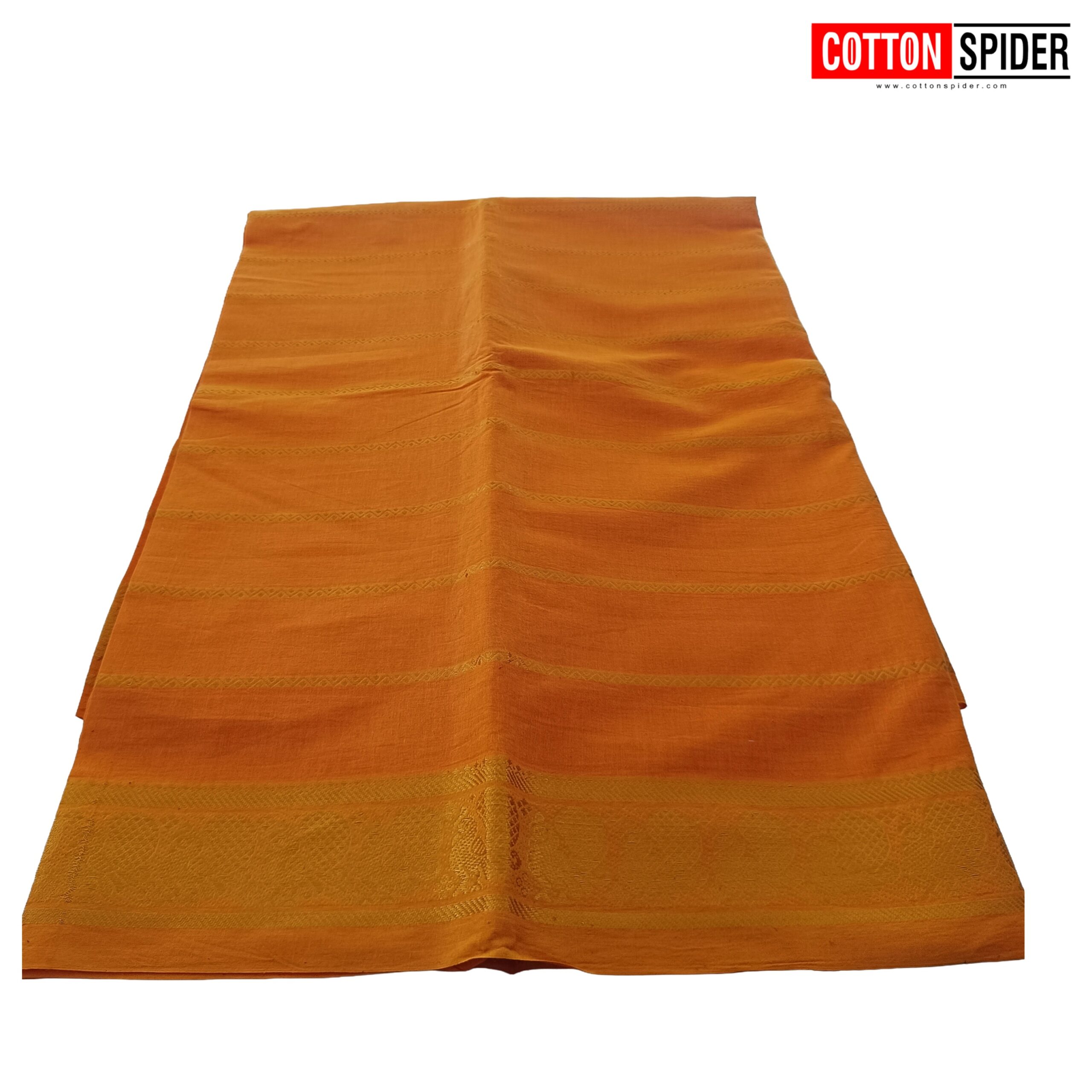 Sungadi Yellow Saree with Gold Border Saree - Image 2